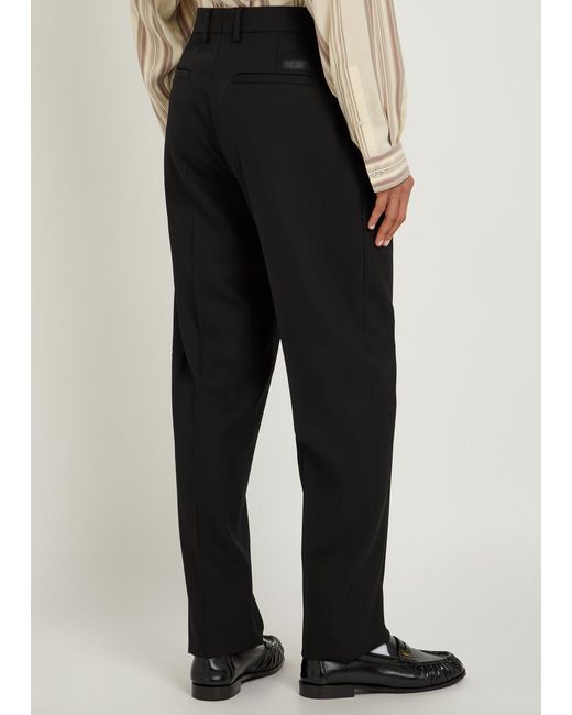 Versace Black Tailored Wool Trousers for men