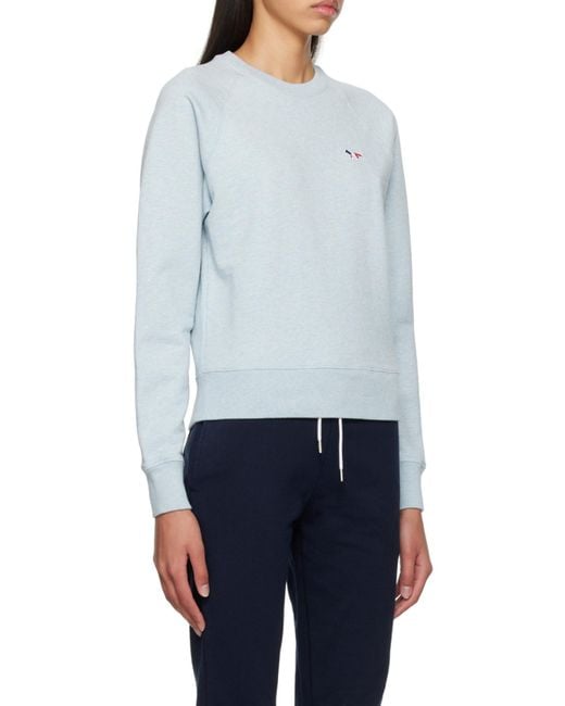 Maison Kitsuné Blue Maison Kitsuné Fox Embroidered Crewneck Sweatshirt