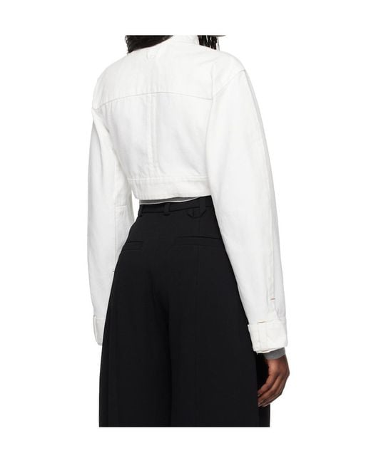 Jacquemus White Long-Sleeved Denim Jacket