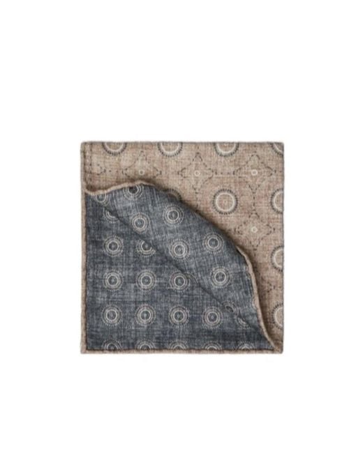 Brunello Cucinelli Gray Geometric-Print Silk Scarf for men