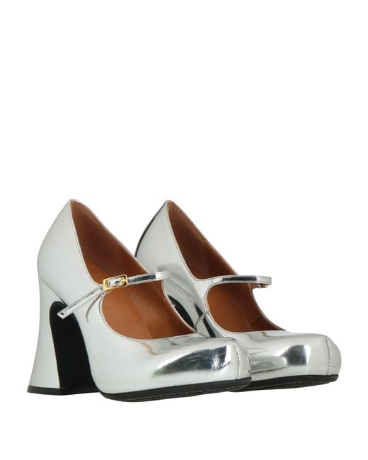 Marni White Round-Toe High Heels
