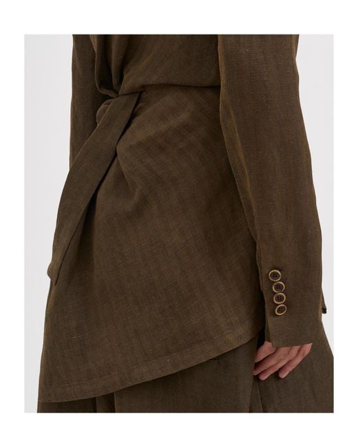 Uma Wang Brown Single-Breasted Suit Jacket