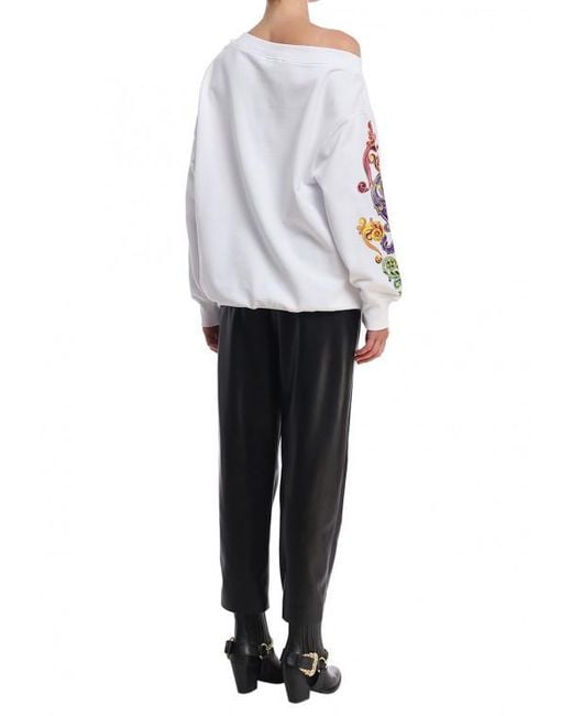 Versace Jeans White Printed Detail Hoodie