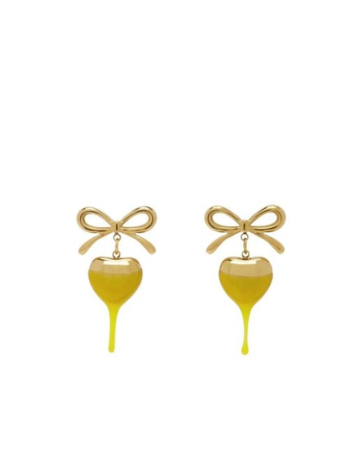 OTTOLINGER Metallic Bow-Shaped Heart Earrings