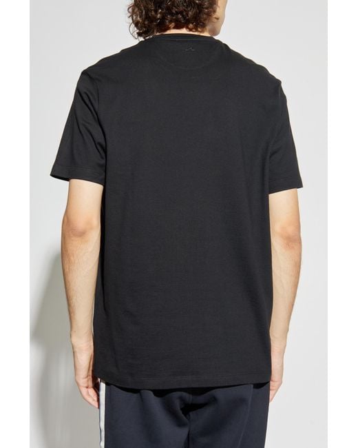 Paul & Shark Black Logo-Embroidered T-Shirt for men