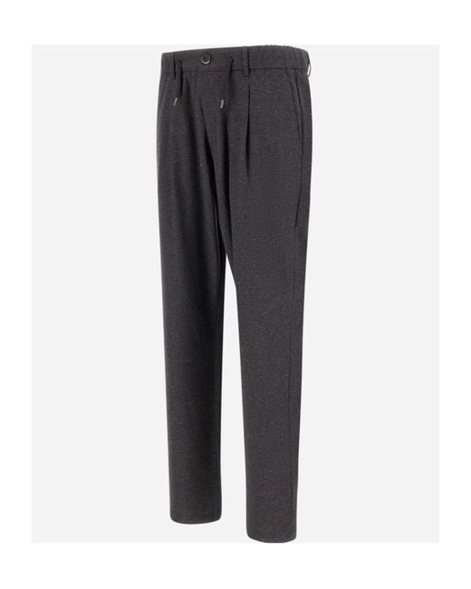 Herno Gray Resort Pleated-Front Trousers for men