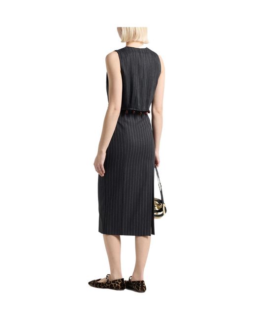 Ganni Black Solid Color Embroidered Top