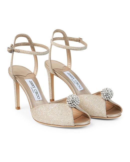 Jimmy Choo White Sacora 85 Sandals