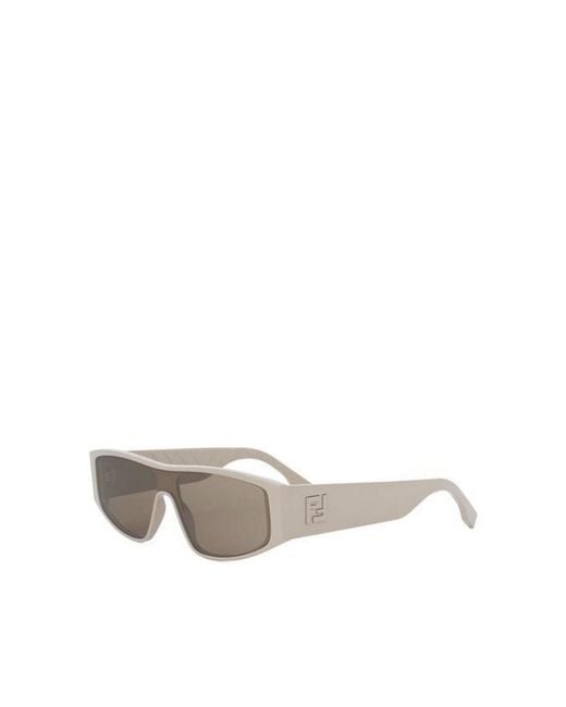 Fendi White Eyewear Geometric Frame Sunglasses