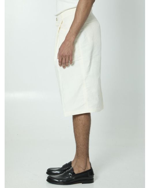 Willy Chavarria White Chilango Bermuda Shorts for men