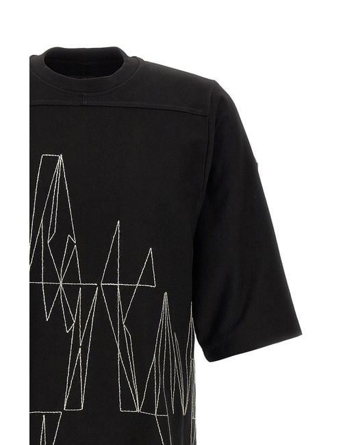 Moncler Black Moncler Rick Owens Crewneck Short-Sleeved T-Shirt for men