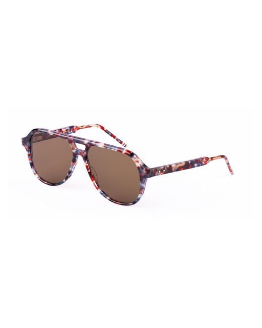 Thom Browne Metallic Eyewear Pilot Frame Sunglasses