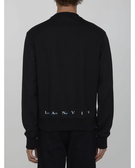 Lanvin Black Logo-Print Detail Sweatshirt for men