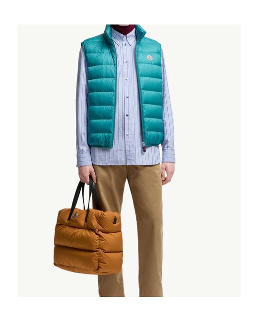 Moncler Blue Striped Long-Sleeved Shirt for men