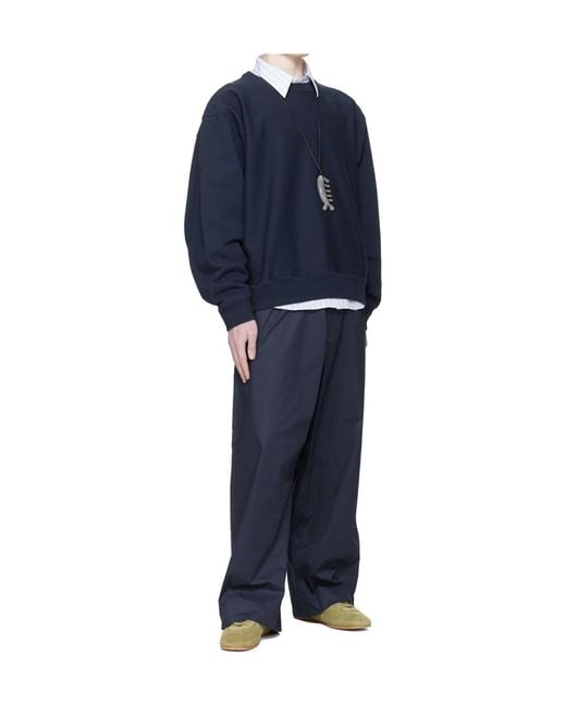 Hed Mayner Blue Drawstring Casual Pants for men