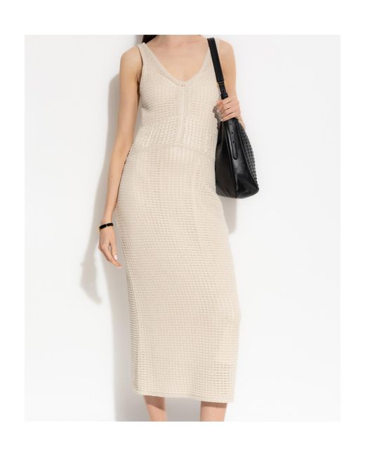 Theory Natural Crochet-Knit Midi Dress