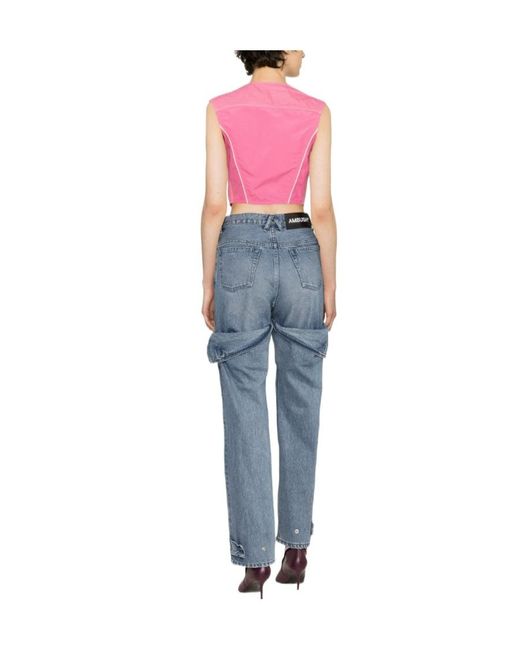 Ambush Pink Denim Top