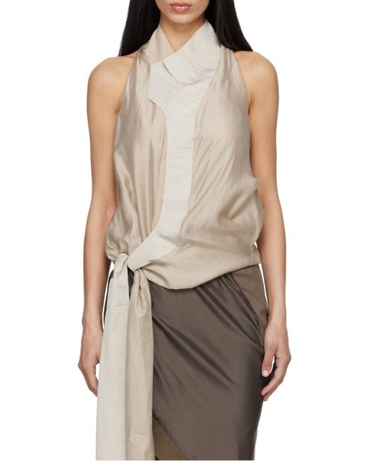 Entire studios White Halterneck Tie-Front Top