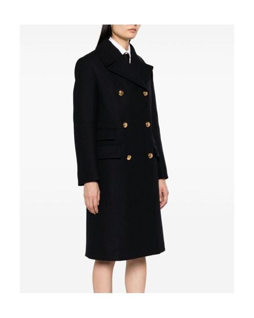 Prada Black Double-Breasted Wool Coat