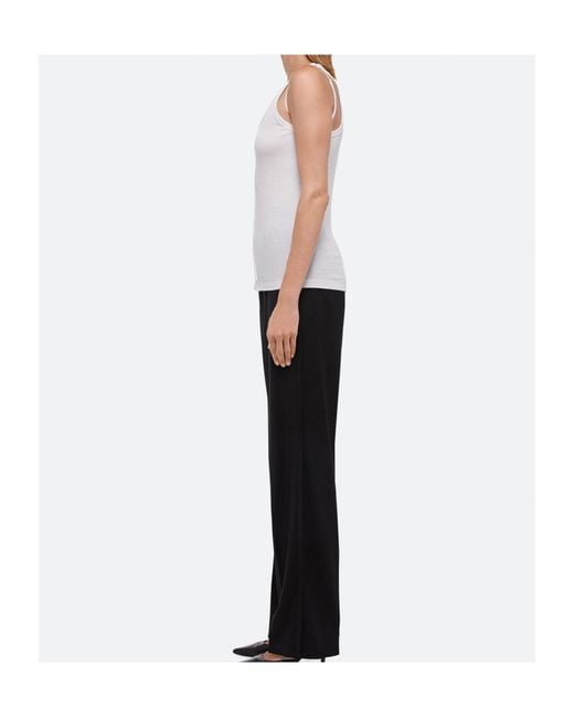 Helmut Lang White Strap Racer Sleeveless Tank Top