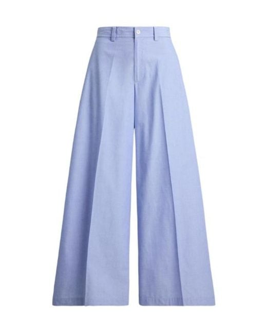 Polo Ralph Lauren Blue Wide-Leg Trousers