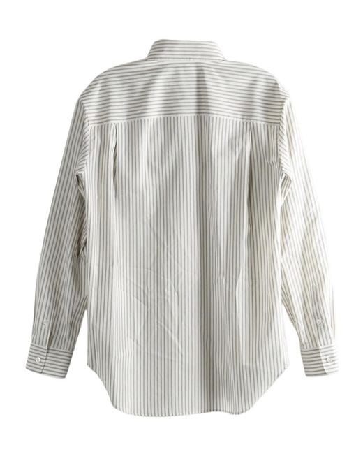 The Row Gray Striped Button-Up Shirt