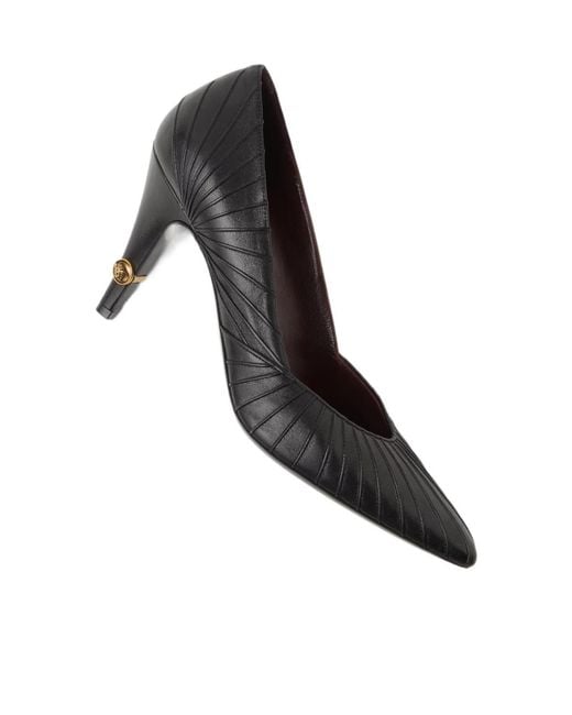 Versace Black Gianni Pleated Heeled Pumps