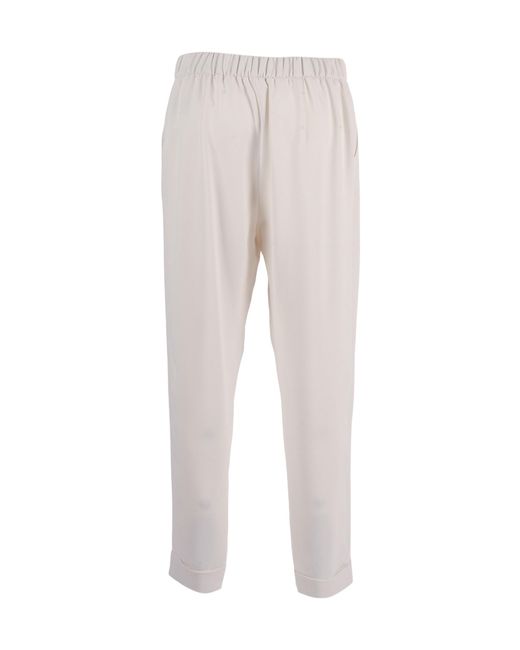 P.A.R.O.S.H. Gray Panty Elasticated-Waistband Turn-Up Trousers