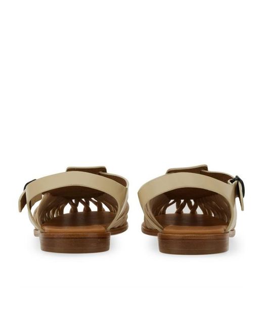 Hereu Brown Logo Flat Sandals
