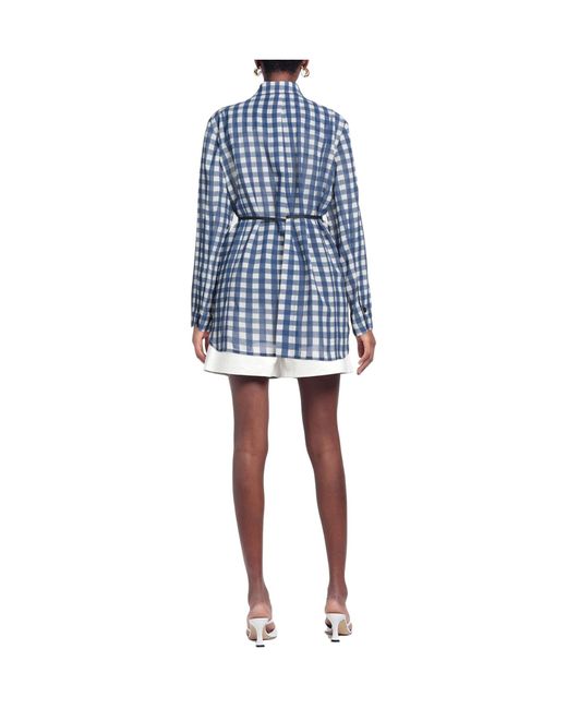 Jacquemus Blue Plaid Long-Sleeve Shirt