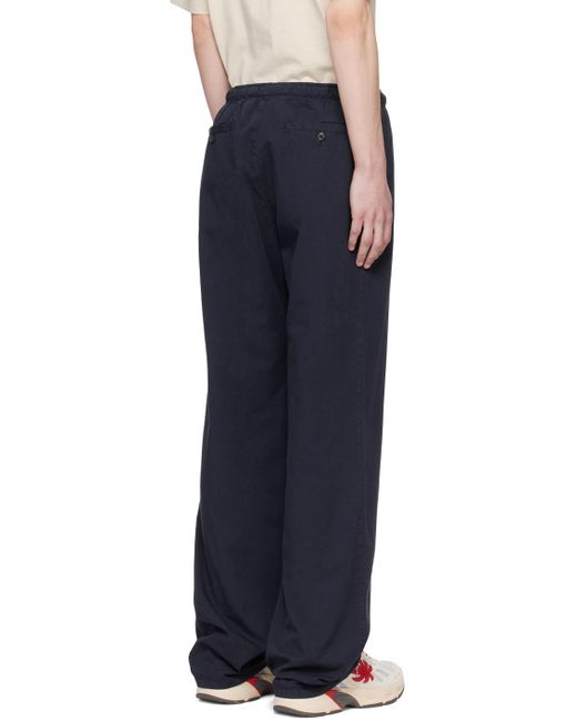 Palm Angels Blue Logo Embroidered Drawstring Pants for men