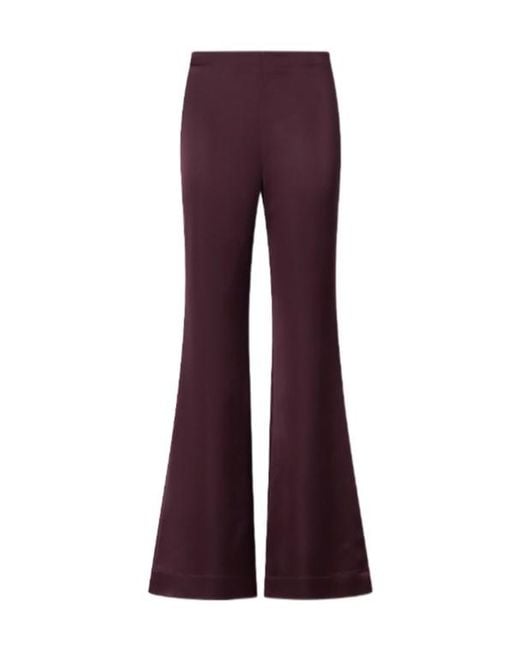 Pinko Purple Pinolo Flared Satin Trousers