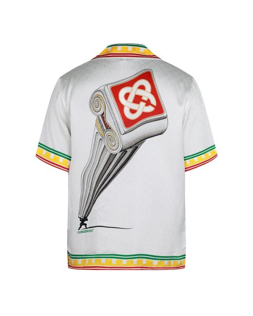 Casablanca White Embroideredpocket Campcollar Shortsleeve Shirt for men