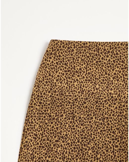 Valentino Natural Crepe De Chine Skirt With Fauve Eclat Micromacula Print