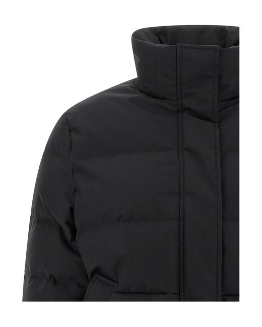 McQueen Black High-Neck Cropped Down Jacket