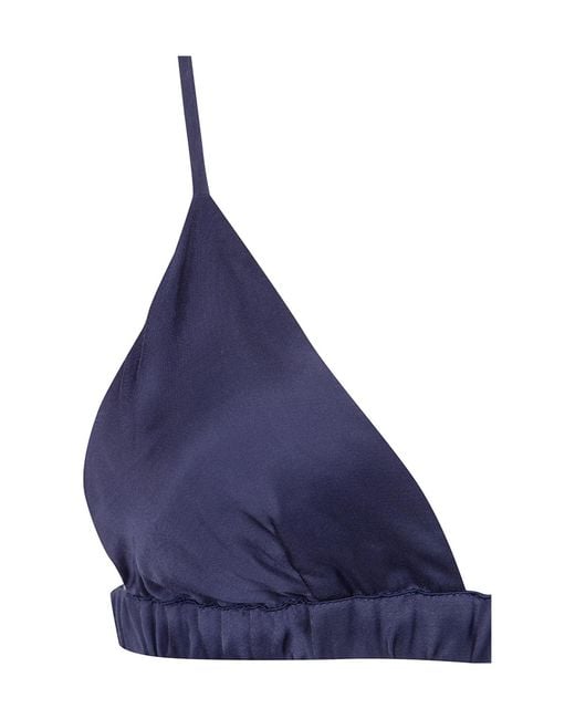 Frankie Shop Blue Nina Fluid Satin Bralette