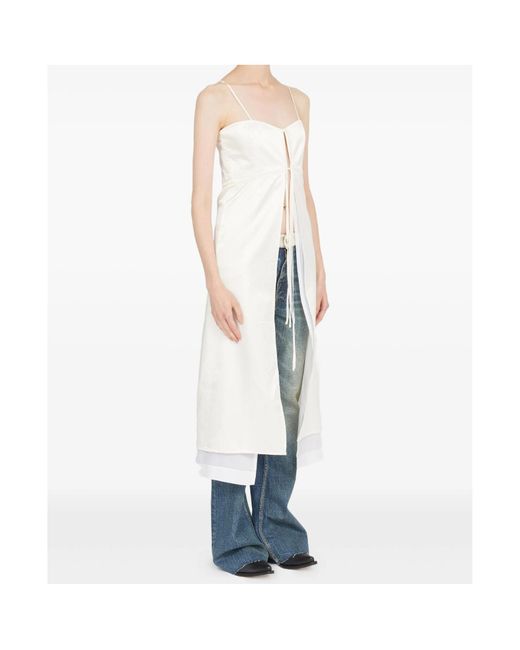 MM6 by Maison Margiela White Sleeveless Midi Dress