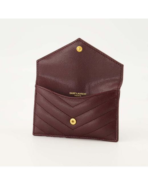 Saint Laurent Purple Cassandre Fragments Flap Card Case