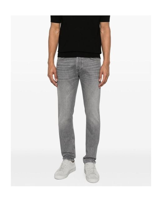 Dondup Gray Button Jeans for men