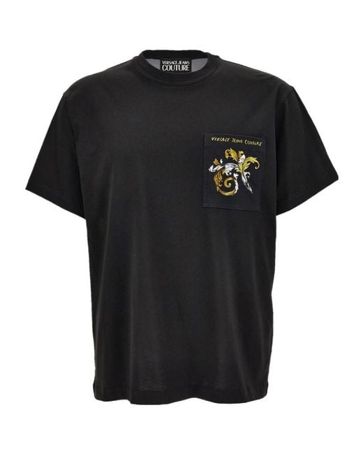 Versace Jeans Black Couture Baroque Pocket T-Shirt for men