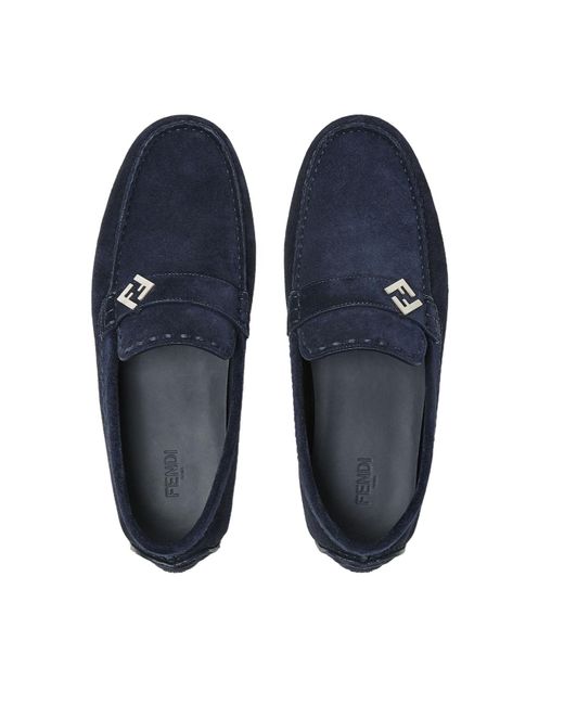 Fendi Blue Suede Drivers for men