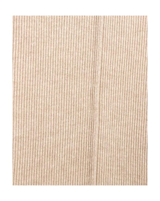 Brunello Cucinelli Natural Ribbed Knee-Length Skirt