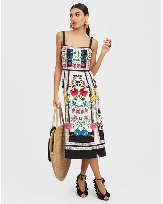 LaDoubleJ White Buy Me A Martini Floral-Print Dress