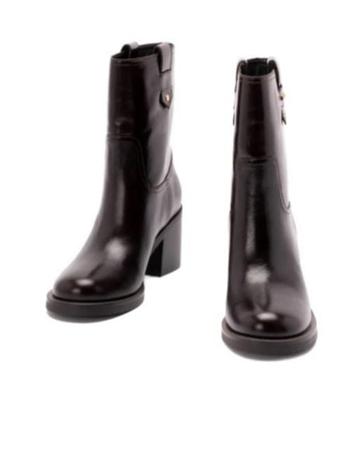 Twinset Brown Block-Heel Leather Boots