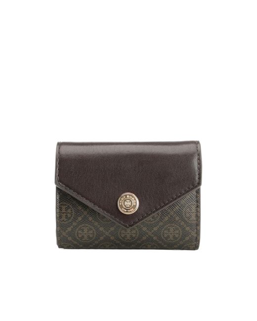 Tory Burch Gray Monogram-Pattern Wallet
