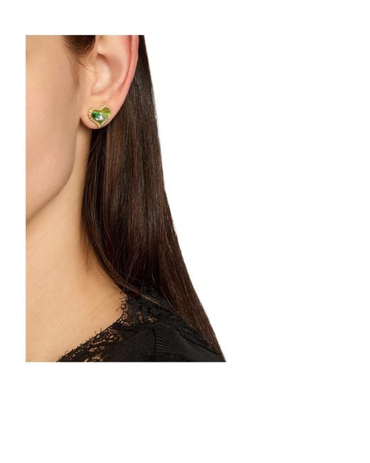 Vivienne Westwood Green Heart-Shaped Stud Earrings