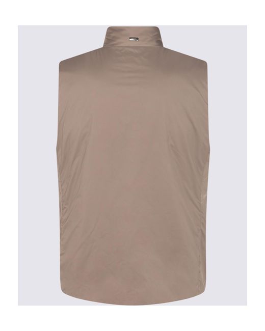 Herno Brown Zip-Up Sleeveless Gilet for men