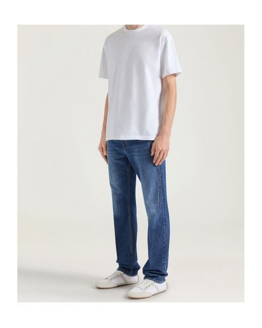 Givenchy Blue Logo Embroidered Straight Leg Jeans for men