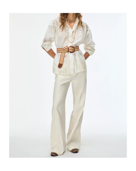 iBlues White Embroidered Shirt
