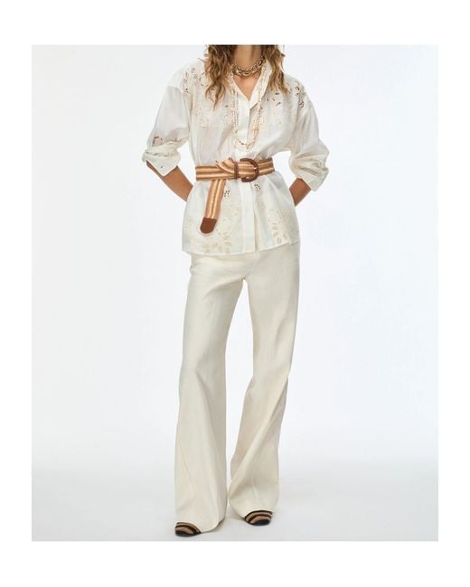 iBlues White Embroidered Shirt